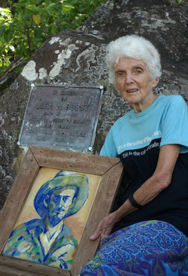 PictureMargaret Thorsborne at Judith Wright's Ninney Point memorial to John Busst