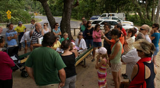 Acting Parks Manager Paul Devine and Councillor Jennifer Downs at a Bingil Bay community meeting in 2009